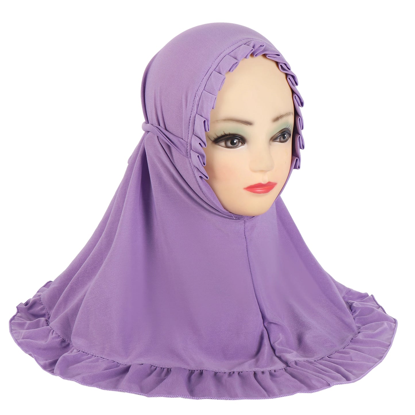 Girls Pull-On Amira Hijab – Ages 3–6, Soft Stretch Jersey, 11 Colors