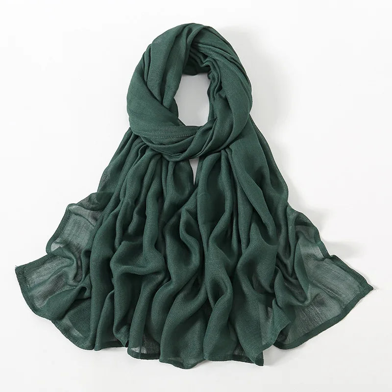 Soft Cotton Hijab for Women | Elegant Muslim Headscarf | 44 Colors | 190×85cm