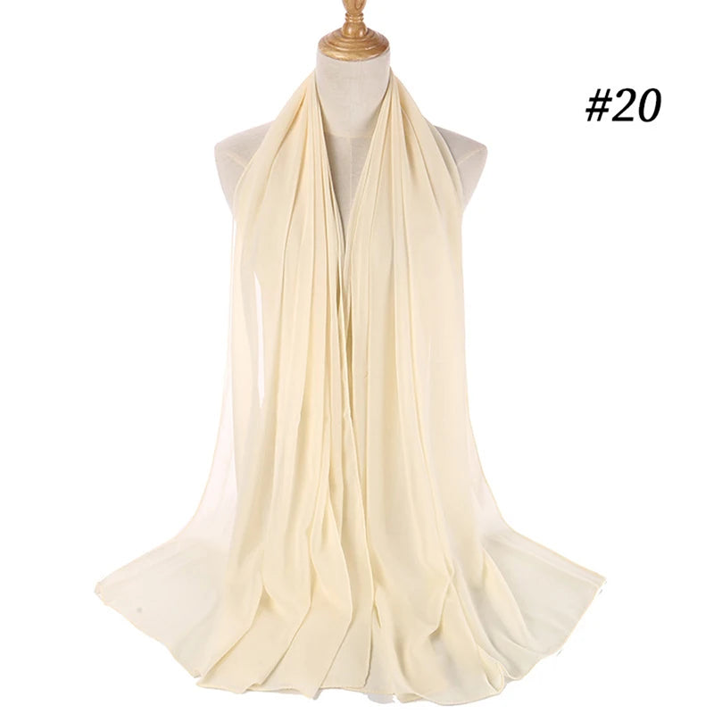 Bubble Chiffon Hijab Scarf for Women | Solid Color Veil & Wrap | 61 Colors
