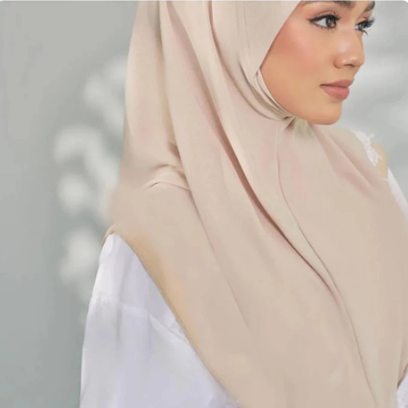 Women's Instant Hijab Scarf – Lightweight Linen Jersey Head Wrap, 13 Colors
