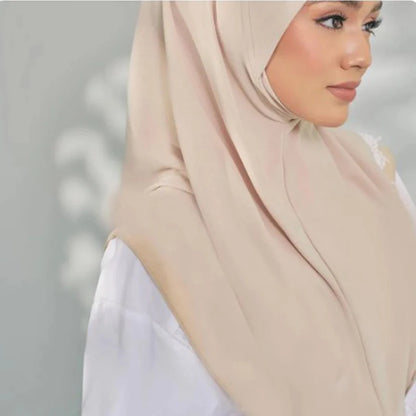 Women's Instant Hijab Scarf – Lightweight Linen Jersey Head Wrap, 13 Colors