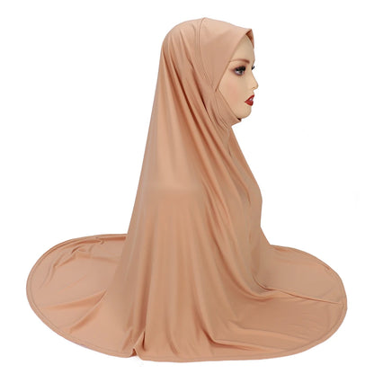 Women's XL Instant Hijab Scarf – Oversized Woven Polyester, 18 Colors