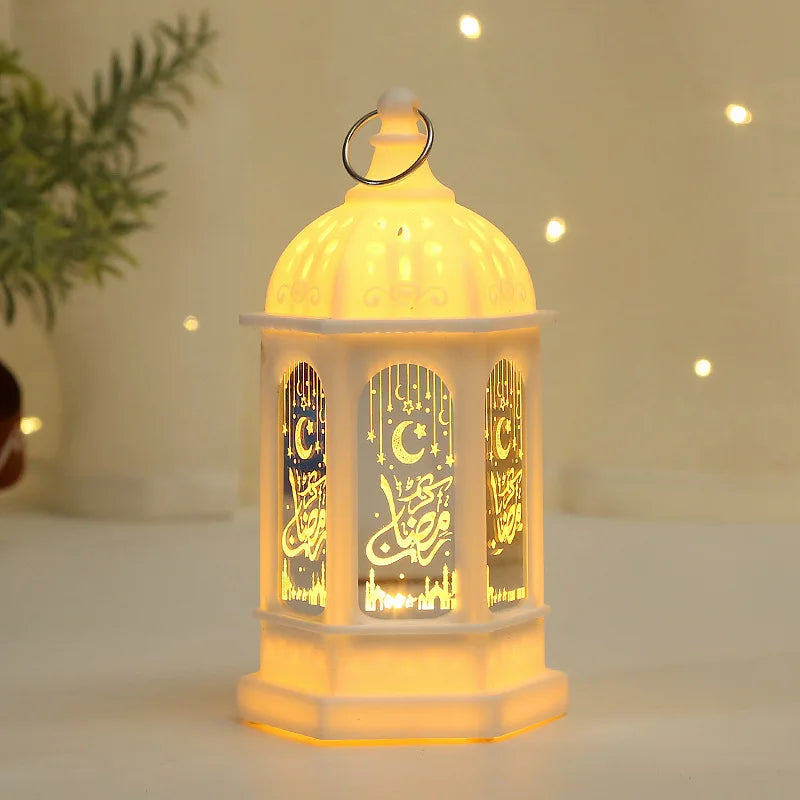 LED Ramadan Lantern Decoration – Steel Cylinder Night Light for Eid & Islamic Home Decor | 5 Colors