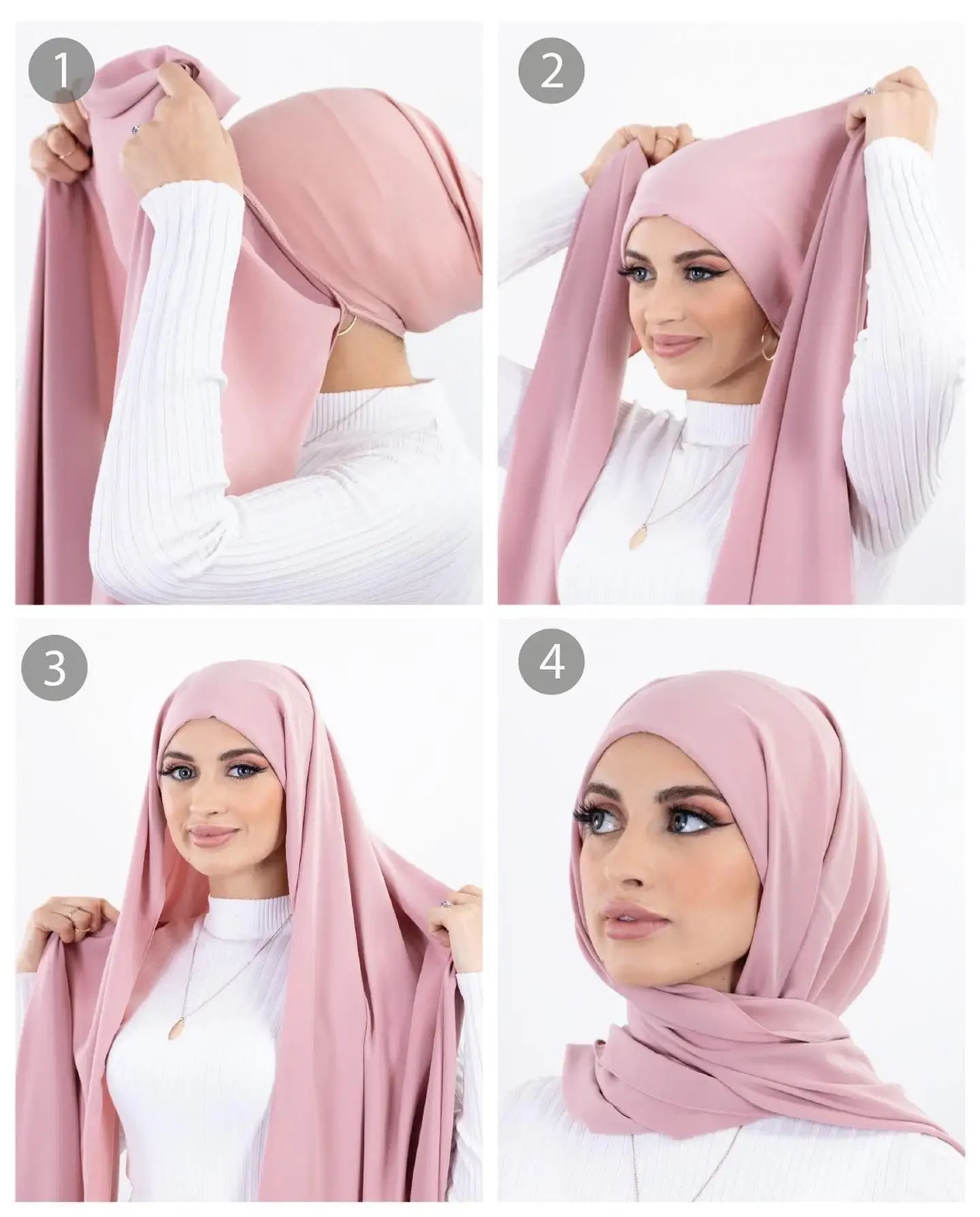 Women's Pin-Free Instant Chiffon Hijab – 72×175cm, 8 Colors