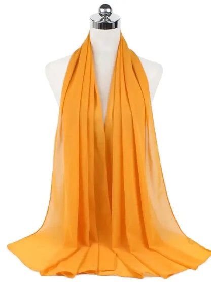 Solid Chiffon Hijab Scarf & Shawl for Women | Ready-to-Wear Muslim Headscarf | 65 Colors