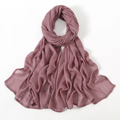 Soft Cotton Hijab for Women | Elegant Muslim Headscarf | 44 Colors | 190×85cm