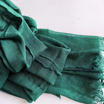 Soft Cotton-Viscose Tassel Hijab – 200x90cm Plain Headscarf (60 Colors)