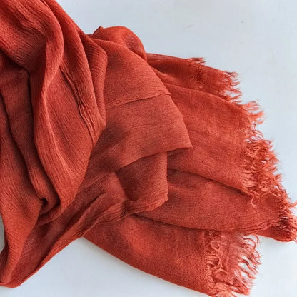 Soft Cotton-Viscose Tassel Hijab – 200x90cm Plain Headscarf (60 Colors)