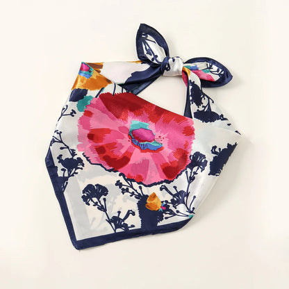 Printed Satin-Feel Square Scarf – Silk-Look Hijab, Turban & Head Wrap for Women | Multiple Sizes & Prints