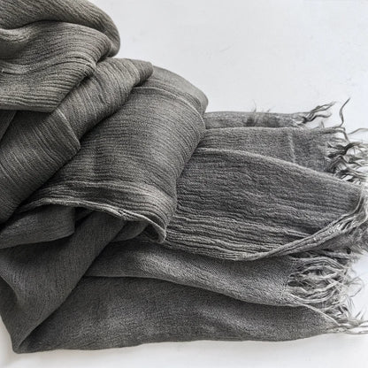 Soft Cotton-Viscose Tassel Hijab – 200x90cm Plain Headscarf (60 Colors)
