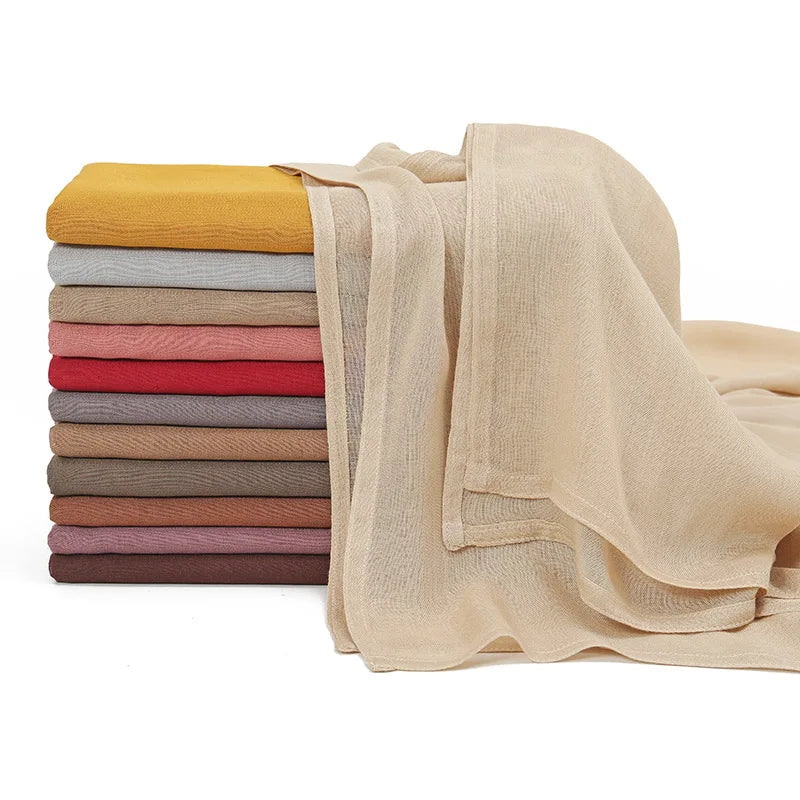Soft Cotton Hijab for Women | Elegant Muslim Headscarf | 44 Colors | 190×85cm