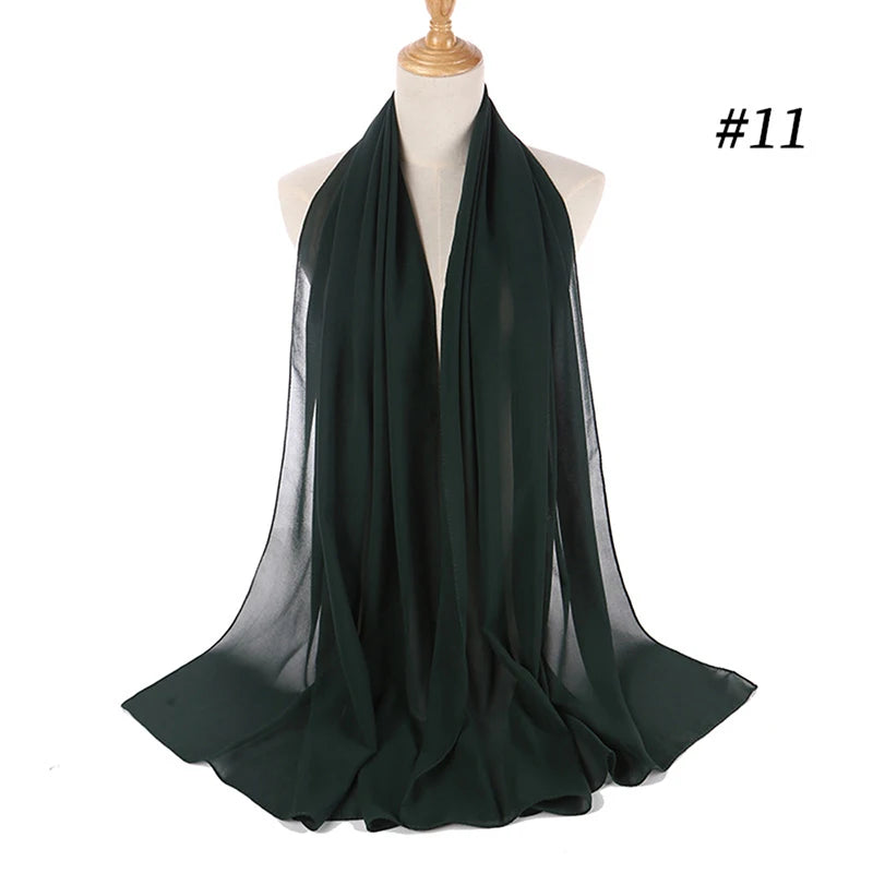 Bubble Chiffon Hijab Scarf for Women | Solid Color Veil & Wrap | 61 Colors