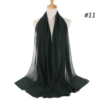 Bubble Chiffon Hijab Scarf for Women | Solid Color Veil & Wrap | 61 Colors