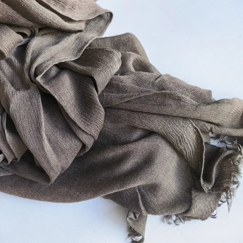 Soft Cotton-Viscose Tassel Hijab – 200x90cm Plain Headscarf (60 Colors)