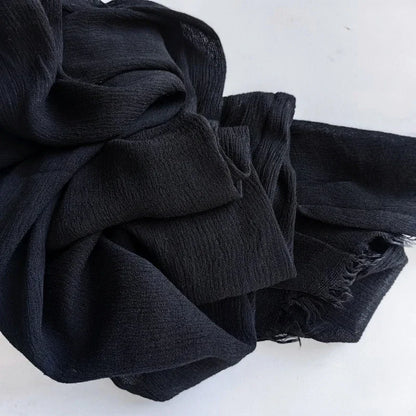 Soft Cotton-Viscose Tassel Hijab – 200x90cm Plain Headscarf (60 Colors)