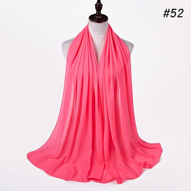 Bubble Chiffon Hijab Scarf for Women | Solid Color Veil & Wrap | 61 Colors