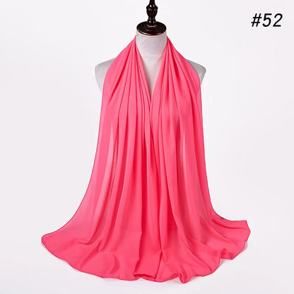 Bubble Chiffon Hijab Scarf for Women | Solid Color Veil & Wrap | 61 Colors