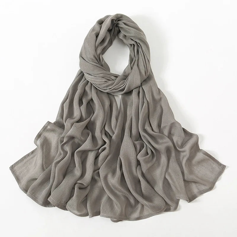 Soft Cotton Hijab for Women | Elegant Muslim Headscarf | 44 Colors | 190×85cm