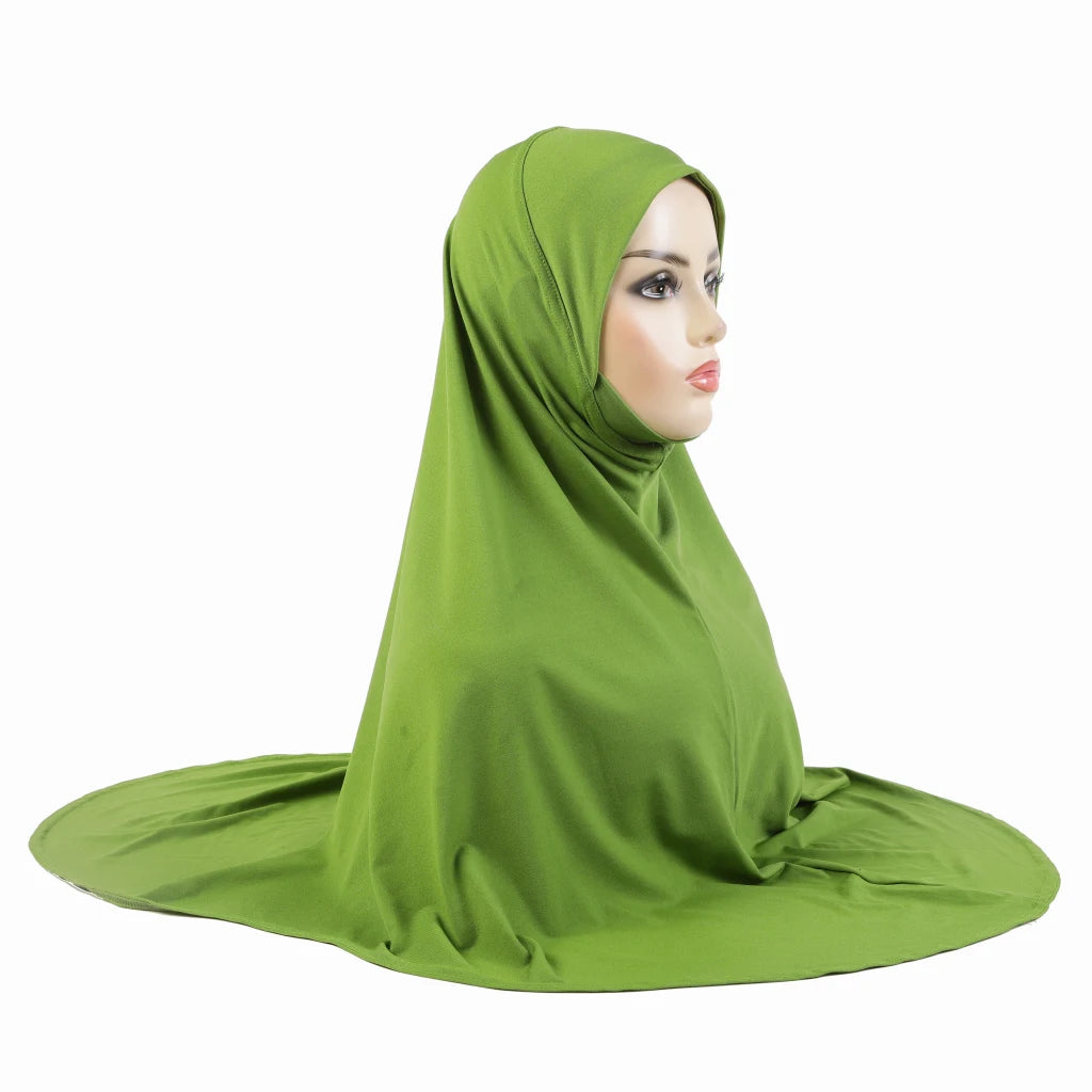 Women's Amira Pull-On Hijab with Chin Part – XL Jersey Inner Scarf