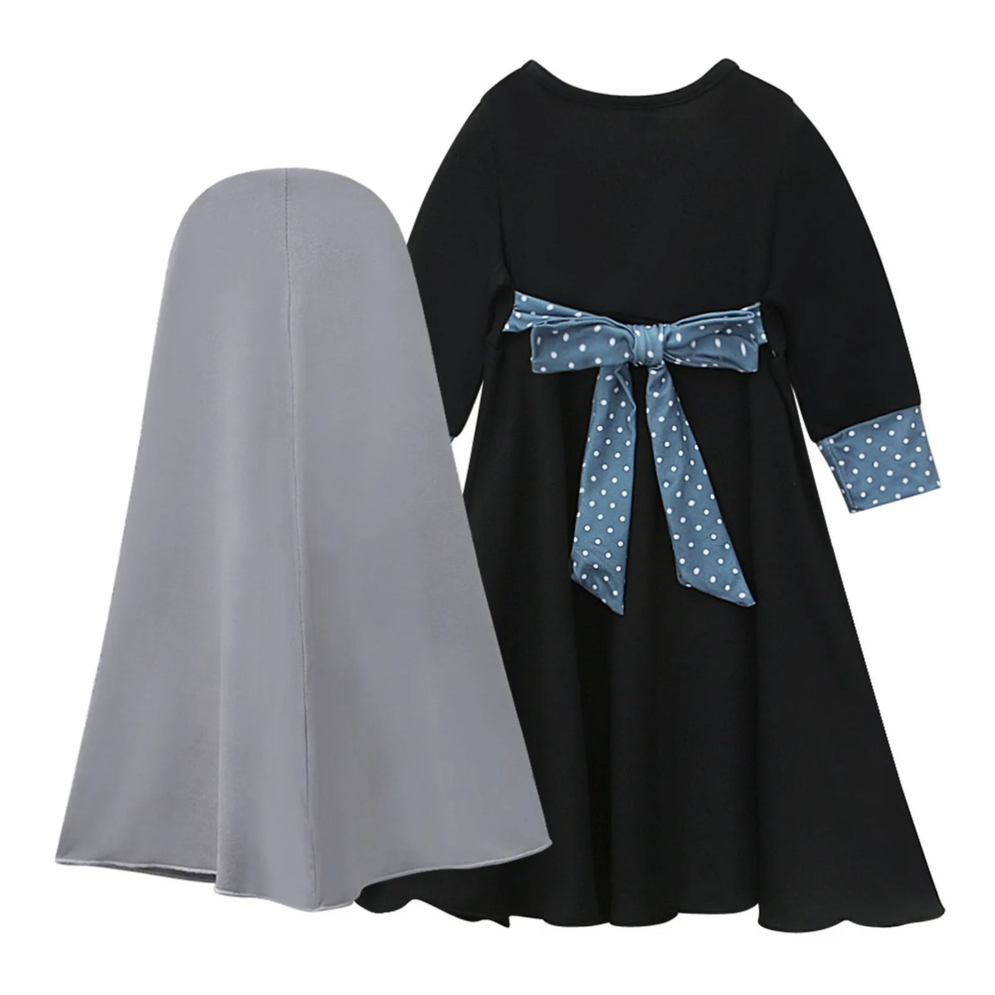 Girls Muslim Abaya with Hijab Set – Full Length Maxi Robe for Eid & Ramadan | 12M–14Y