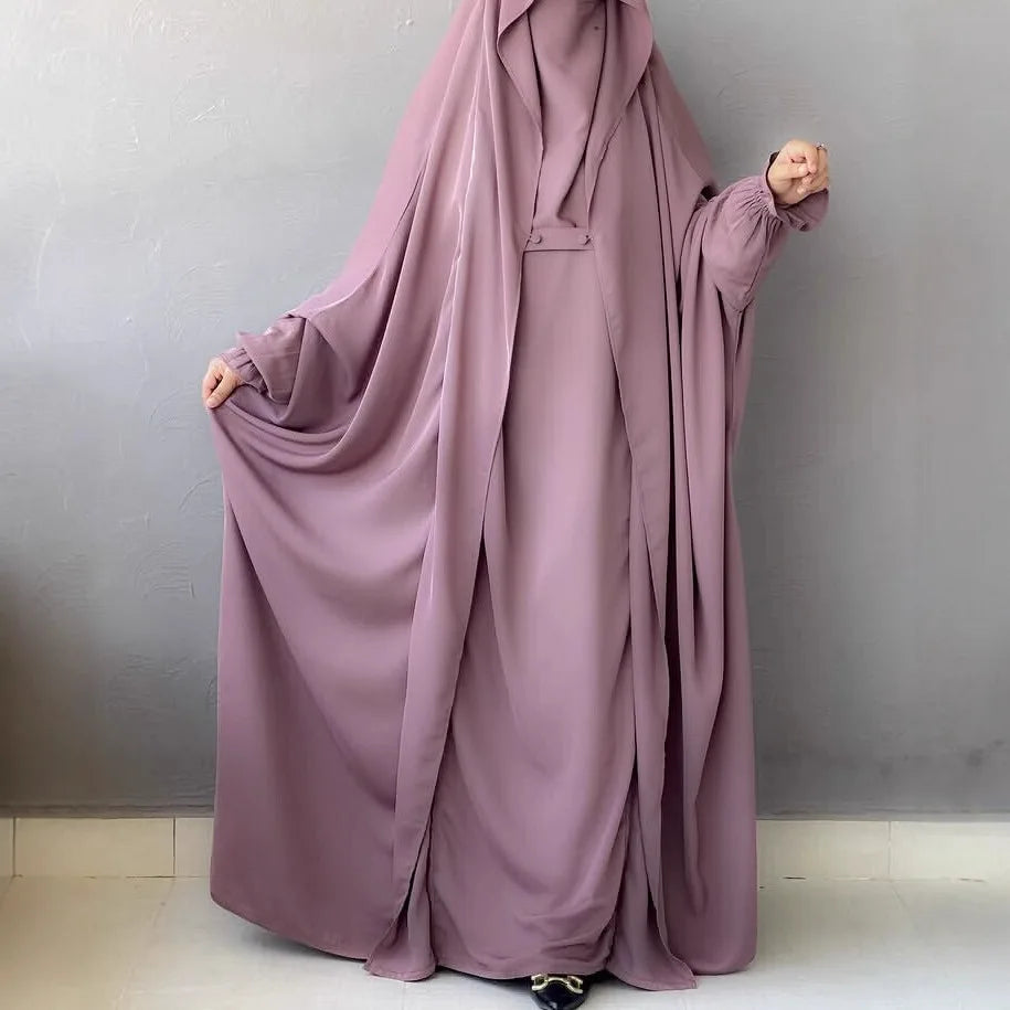 Women's Hooded Abaya – Loose Fit Djellaba, One Size, 8 Colors
