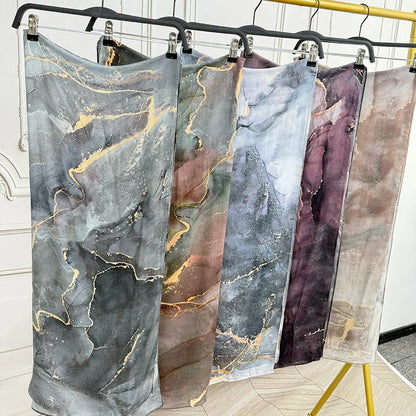 Patterned Voile Hijab Scarf - 170x70cm Modal Headscarf