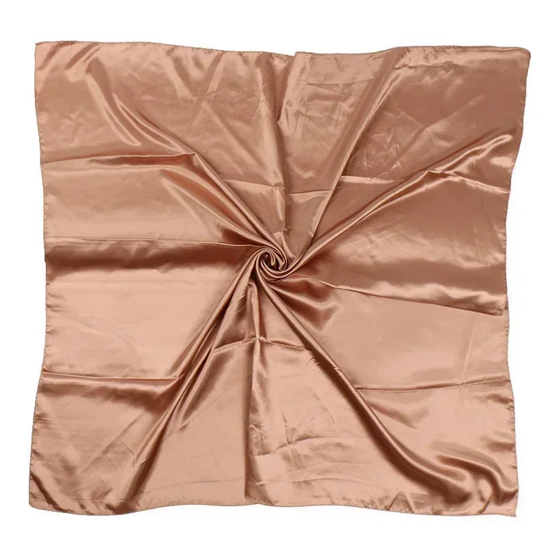 Satin Silk Square Hijab Scarf for Women | 90×90cm Shiny Solid Wrap | 32 Colors