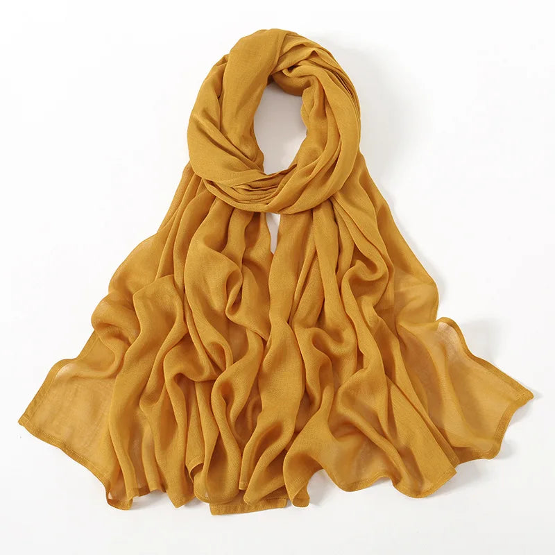 Soft Cotton Hijab for Women | Elegant Muslim Headscarf | 44 Colors | 190×85cm