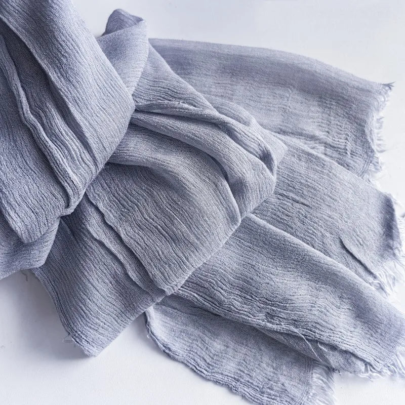 Soft Cotton-Viscose Tassel Hijab – 200x90cm Plain Headscarf (60 Colors)