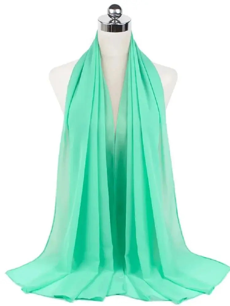 Solid Chiffon Hijab Scarf & Shawl for Women | Ready-to-Wear Muslim Headscarf | 65 Colors