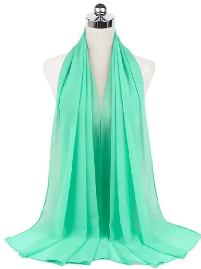 Solid Chiffon Hijab Scarf & Shawl for Women | Ready-to-Wear Muslim Headscarf | 65 Colors