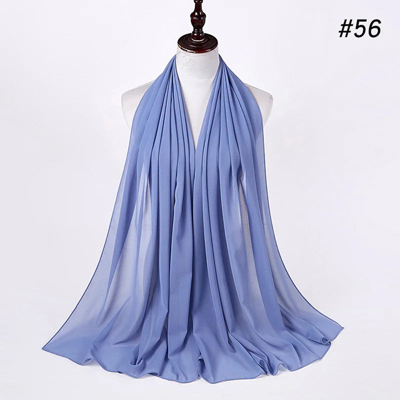 Bubble Chiffon Hijab Scarf for Women | Solid Color Veil & Wrap | 61 Colors