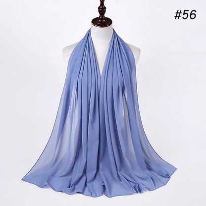 Bubble Chiffon Hijab Scarf for Women | Solid Color Veil & Wrap | 61 Colors