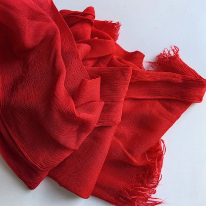 Soft Cotton-Viscose Tassel Hijab – 200x90cm Plain Headscarf (60 Colors)