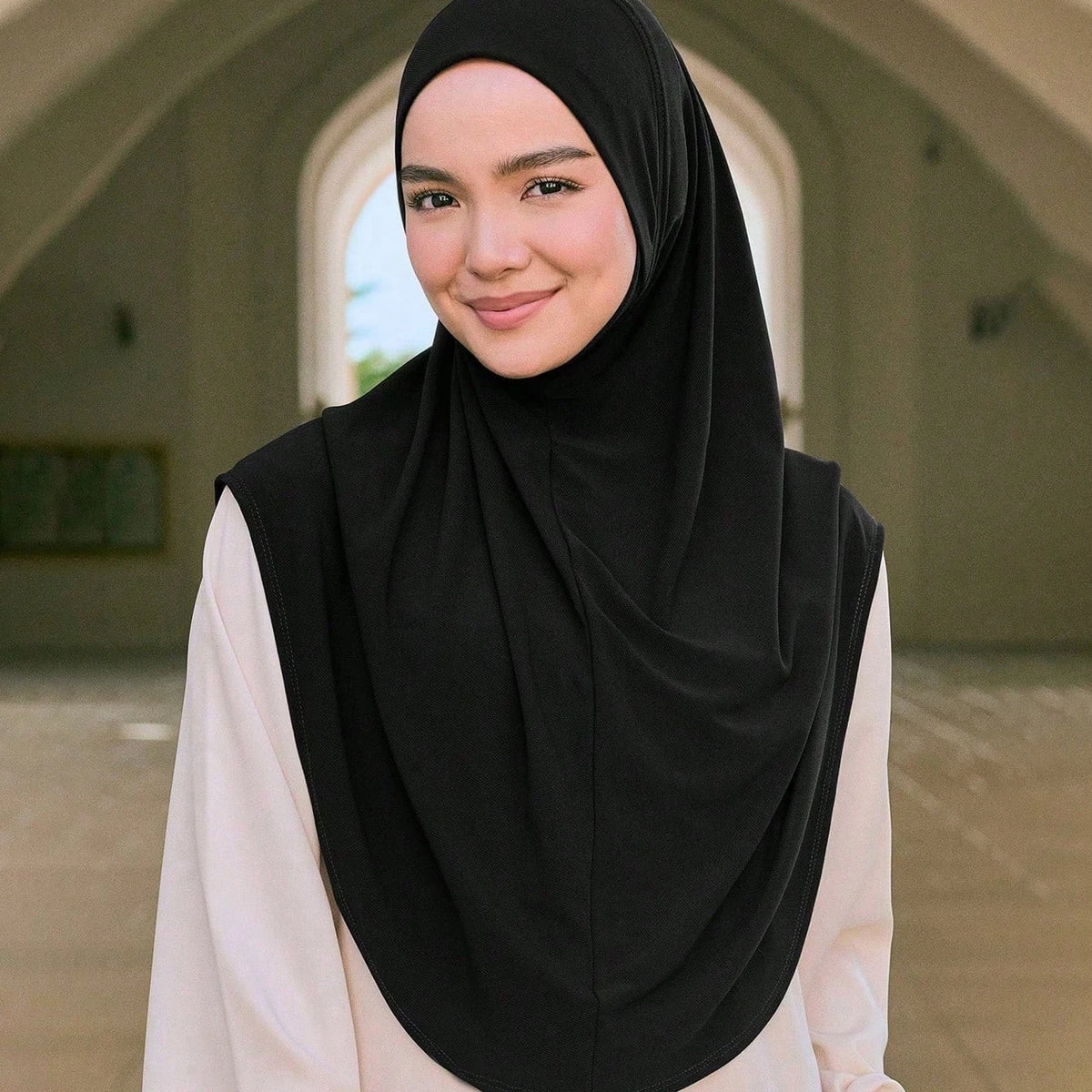 Instant Hijab with Neck Coverage – Solid Color