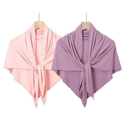 Jersey Triangle Hijab Scarf – Soft Solid Color Shawl & Head Wrap (Single & 2-Piece Sets)