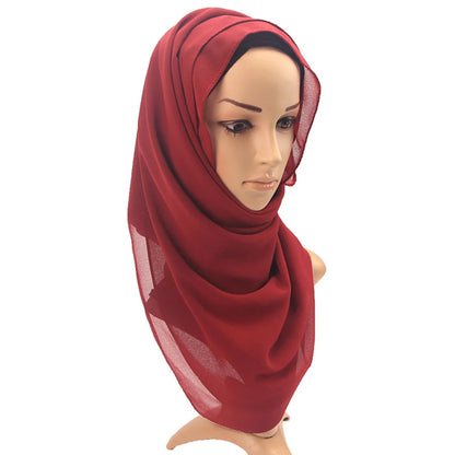 Bubble Chiffon Hijab Scarf for Women | Solid Color Veil & Wrap | 61 Colors