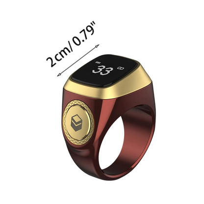 iQibla Smart Tasbeeh Ring M02 PRO – Bluetooth 5.1, OLED Display, 5 Prayer Reminders