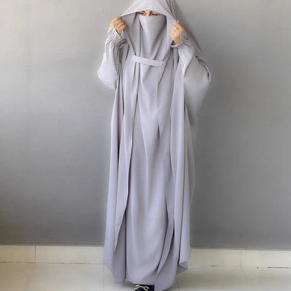 Women's Hooded Abaya – Loose Fit Djellaba, One Size, 8 Colors