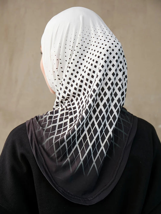 Geometric Print Inner Hijab – Stretch Instant Turban