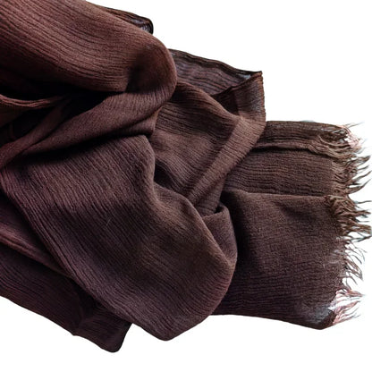 Soft Cotton-Viscose Tassel Hijab – 200x90cm Plain Headscarf (60 Colors)
