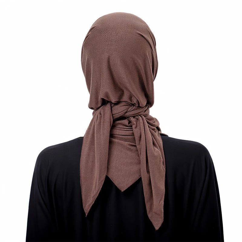 Jersey Triangle Hijab Scarf – Soft Solid Color Shawl & Head Wrap (Single & 2-Piece Sets)