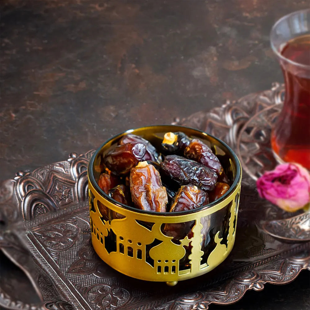 Ramadan & Eid Metal Candy Serving Tray with Decorative Lid