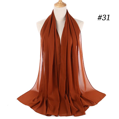 Bubble Chiffon Hijab Scarf for Women | Solid Color Veil & Wrap | 61 Colors
