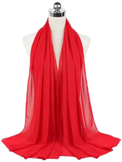 Solid Chiffon Hijab Scarf & Shawl for Women | Ready-to-Wear Muslim Headscarf | 65 Colors