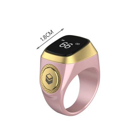 iQibla Smart Tasbeeh Ring M02 PRO – Bluetooth 5.1, OLED Display, 5 Prayer Reminders