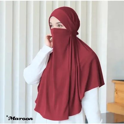Instant Khimar Hijab & Turban for Women | Plain Two-Piece Headwrap | 9 Colors