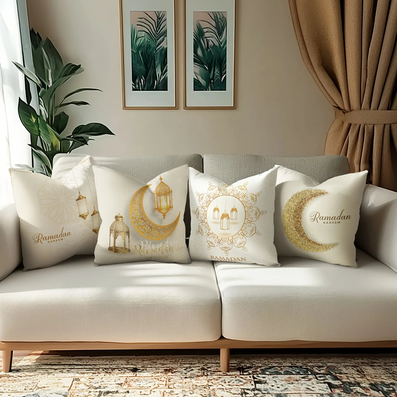 Ramadan & Eid Islamic Cushion Cover – Muslim Decorative Sofa Pillowcase | 8 Designs