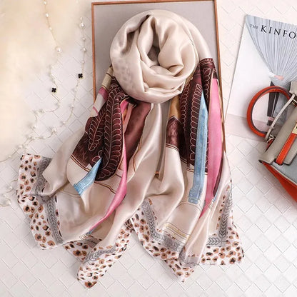 Printed Polyester Hijab Scarf & Shawl - 180x90cm Women's Wrap
