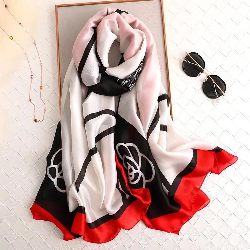 Printed Polyester Hijab Scarf & Shawl - 180x90cm Women's Wrap
